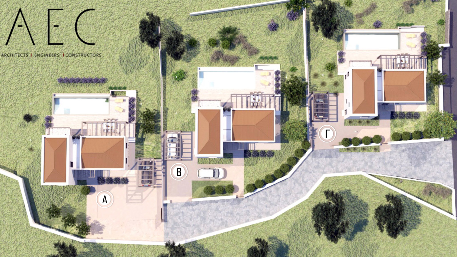 Three new villas with private pool in Spartia